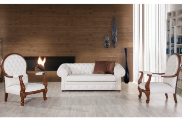 Deri Chester Sofa Set