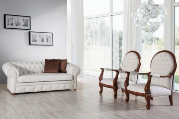 Deri Chester Sofa Set